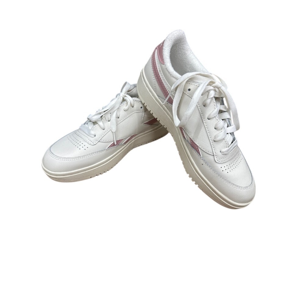 Reebok Womens Classic Sneaker Low Top 7.5 Off White Pink Double Platform